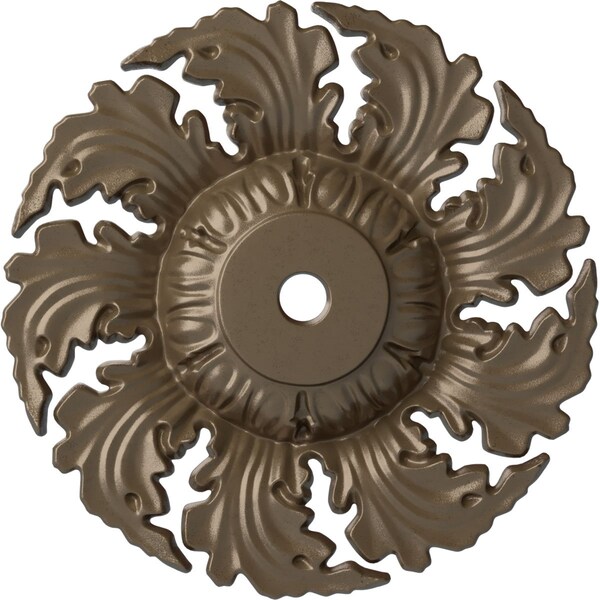 Ekena Millwork Needham Ceiling Medallion (Fits Canopies up to 4 1/4"), Hnd-Painted Warm Silver, 14 5/8"OD x 2 1/4"P CM14NEWSS - main